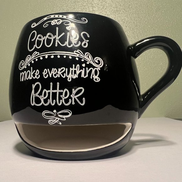 Vintage Avon COOKIES MAKE EVERYTHING BETTER Ceramic Mug ~ Built-in Cookie Holder - Picture 2 of 7
